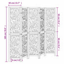 vidaXL 5 paneles fehér tömör császárfa térelválasztó