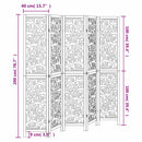 vidaXL 5 paneles fehér tömör császárfa térelválasztó