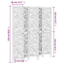 vidaXL 5 paneles fehér tömör császárfa térelválasztó