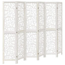 vidaXL 6 paneles fehér tömör császárfa térelválasztó