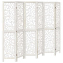 vidaXL 6 paneles fehér tömör császárfa térelválasztó
