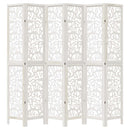 vidaXL 6 paneles fehér tömör császárfa térelválasztó