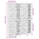 vidaXL 4 paneles fekete tömör császárfa térelválasztó