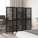 vidaXL 5 paneles fekete tömör császárfa térelválasztó