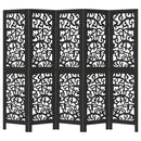 vidaXL 5 paneles fekete tömör császárfa térelválasztó