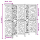 vidaXL 5 paneles fekete tömör császárfa térelválasztó
