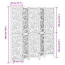 vidaXL 5 paneles fekete tömör császárfa térelválasztó