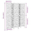 vidaXL 5 paneles fekete tömör császárfa térelválasztó