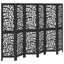 vidaXL 6 paneles fekete tömör császárfa térelválasztó