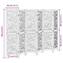 vidaXL 6 paneles fekete tömör császárfa térelválasztó
