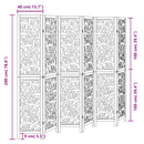 vidaXL 6 paneles fekete tömör császárfa térelválasztó