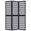 vidaXL 3 paneles fekete tömör császárfa térelválasztó