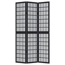 vidaXL 3 paneles fekete tömör császárfa térelválasztó