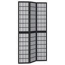 vidaXL 3 paneles fekete tömör császárfa térelválasztó