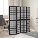 vidaXL 4 paneles fekete tömör császárfa térelválasztó