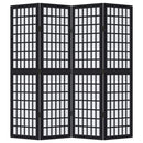 vidaXL 4 paneles fekete tömör császárfa térelválasztó