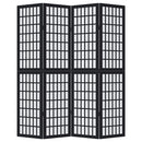 vidaXL 4 paneles fekete tömör császárfa térelválasztó