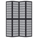 vidaXL 4 paneles fekete tömör császárfa térelválasztó