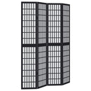 vidaXL 4 paneles fekete tömör császárfa térelválasztó