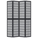 vidaXL 4 paneles fekete tömör császárfa térelválasztó