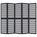 vidaXL 5 paneles fekete tömör császárfa térelválasztó