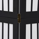 vidaXL 5 paneles fekete tömör császárfa térelválasztó