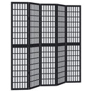 vidaXL 5 paneles fekete tömör császárfa térelválasztó