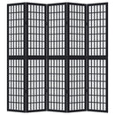 vidaXL 5 paneles fekete tömör császárfa térelválasztó