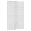 vidaXL 3 paneles fehér tömör császárfa térelválasztó