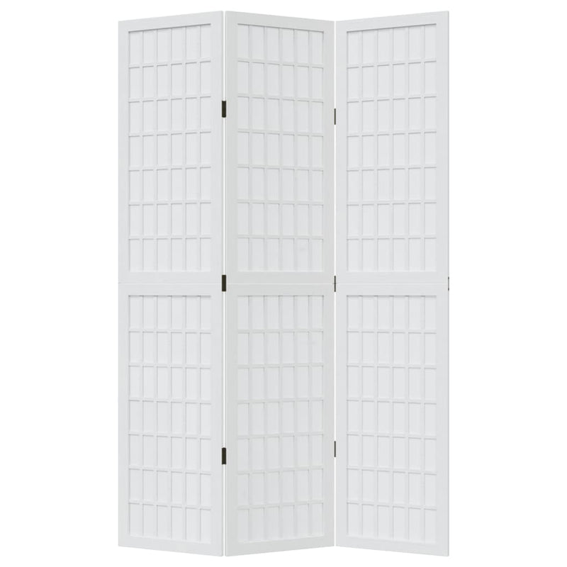 vidaXL 3 paneles fehér tömör császárfa térelválasztó