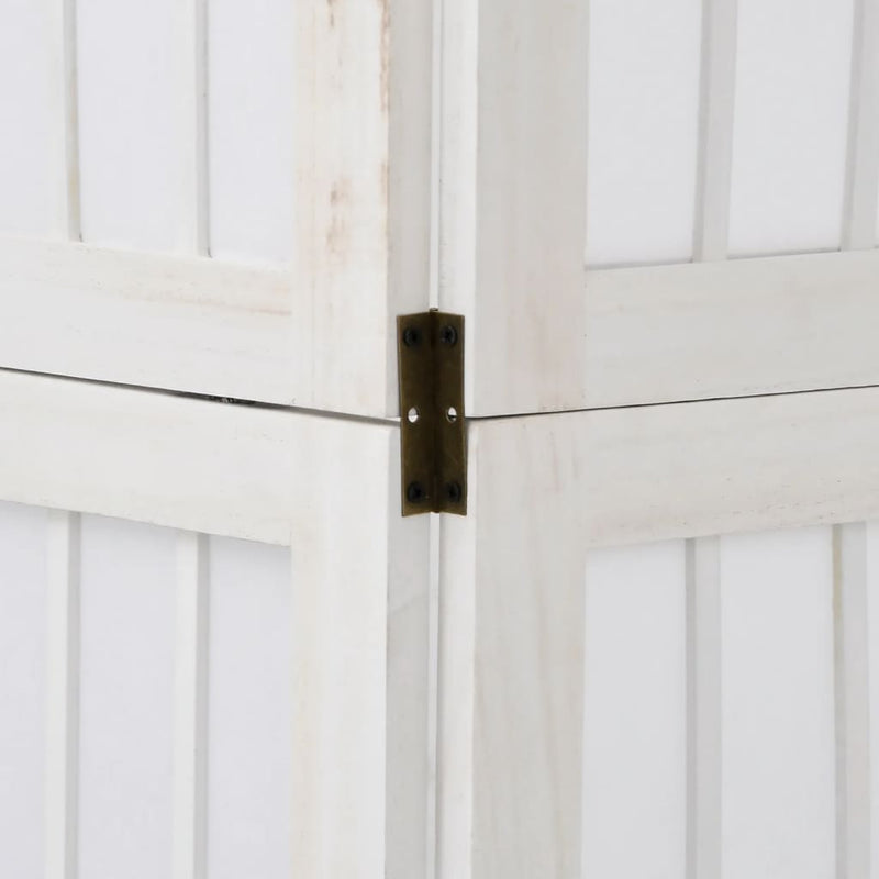 vidaXL 3 paneles fehér tömör császárfa térelválasztó