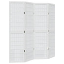 vidaXL 4 paneles fehér tömör császárfa térelválasztó