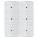 vidaXL 4 paneles fehér tömör császárfa térelválasztó