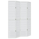 vidaXL 4 paneles fehér tömör császárfa térelválasztó