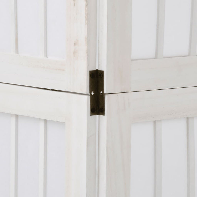 vidaXL 4 paneles fehér tömör császárfa térelválasztó