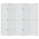 vidaXL 5 paneles fehér tömör császárfa térelválasztó