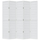 vidaXL 5 paneles fehér tömör császárfa térelválasztó