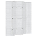 vidaXL 5 paneles fehér tömör császárfa térelválasztó