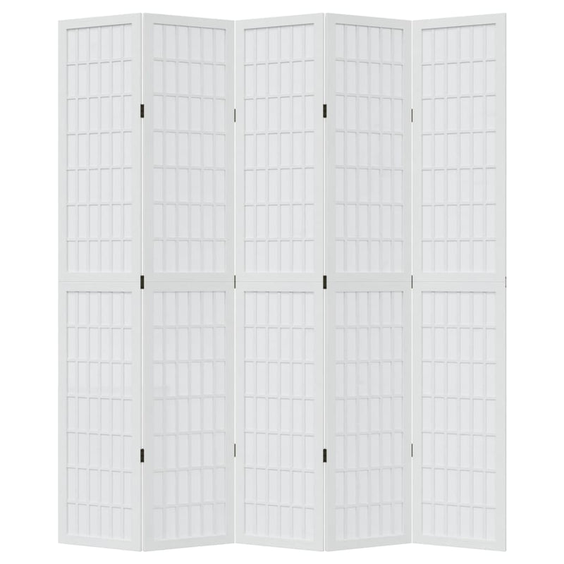 vidaXL 5 paneles fehér tömör császárfa térelválasztó