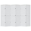 vidaXL 6 paneles fehér tömör császárfa térelválasztó