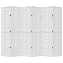 vidaXL 6 paneles fehér tömör császárfa térelválasztó