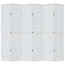 vidaXL 6 paneles fehér tömör császárfa térelválasztó