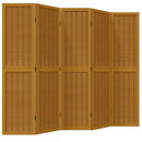 vidaXL 5 paneles barna tömör császárfa térelválasztó
