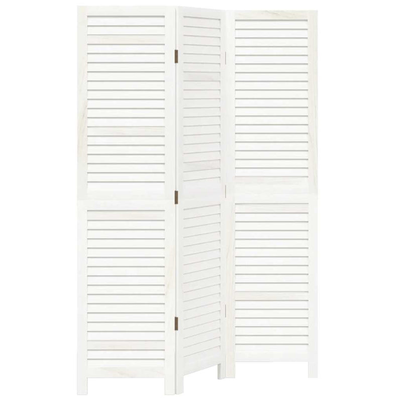 vidaXL 3 paneles fehér tömör császárfa térelválasztó