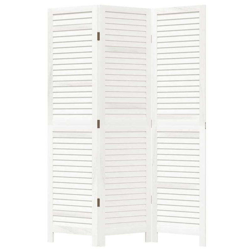 vidaXL 3 paneles fehér tömör császárfa térelválasztó