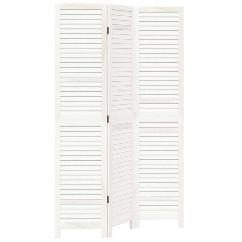 vidaXL 3 paneles fehér tömör császárfa térelválasztó