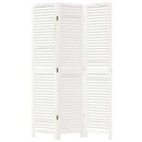 vidaXL 3 paneles fehér tömör császárfa térelválasztó