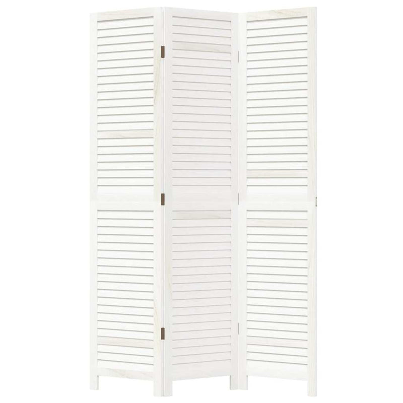vidaXL 3 paneles fehér tömör császárfa térelválasztó