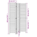 vidaXL 3 paneles fehér tömör császárfa térelválasztó