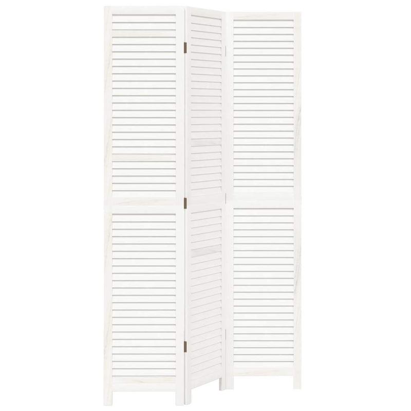 vidaXL 3 paneles fehér tömör császárfa térelválasztó